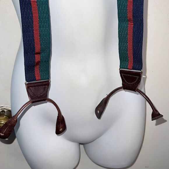 Green, Red and Black Nylon Braces/Suspenders - Picture 3 of 6